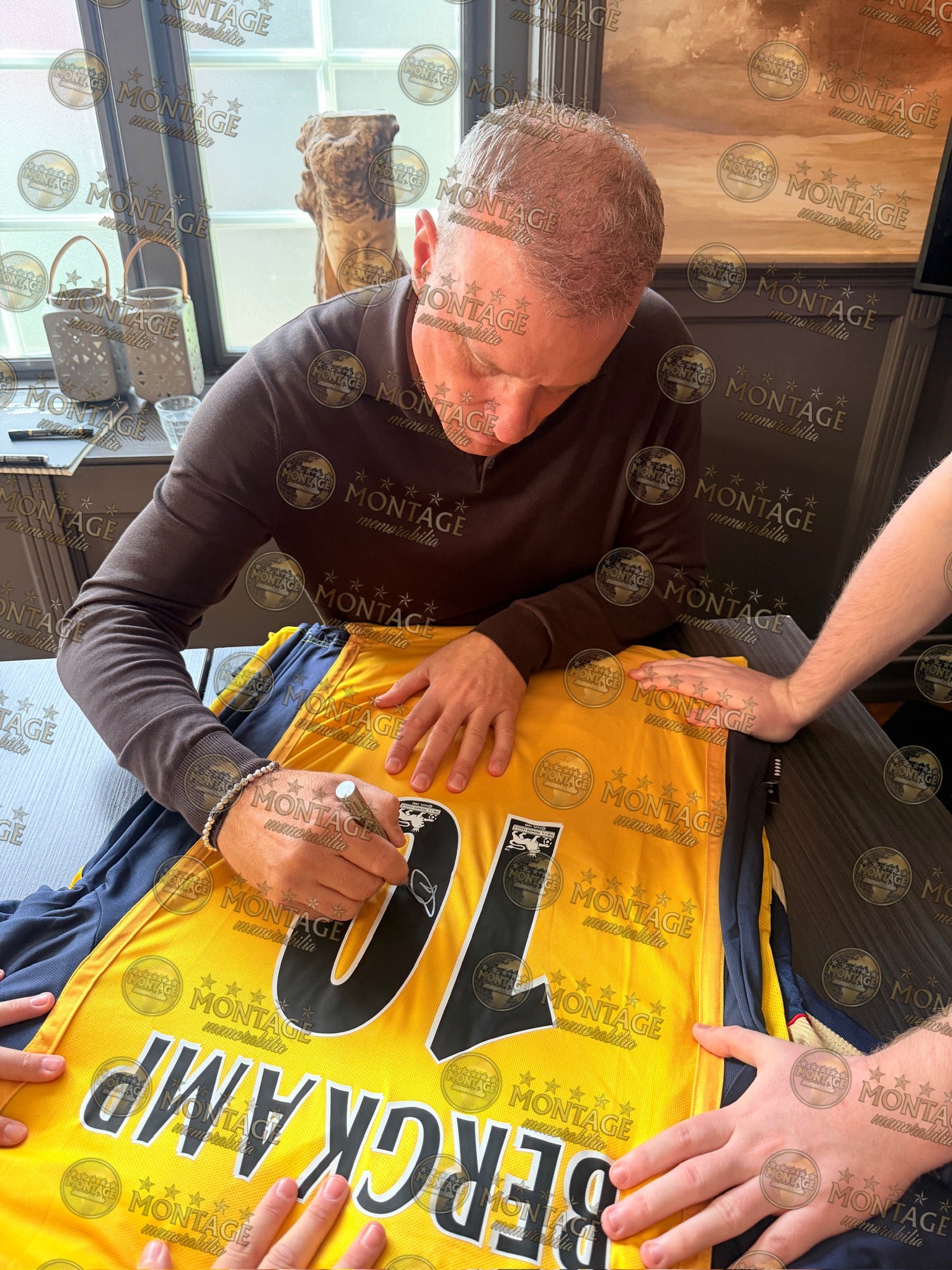 DENNIS BERGKAMP SIGNED ARSENAL FC 1999/01 AWAY SHIRT (ACG WITNESS AG46505)