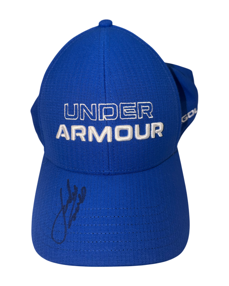 JORDAN SPIETH SIGNED UNDER ARMOUR GOLF OFFICIAL BLUE CAP (ACG CERT AG17605)-1