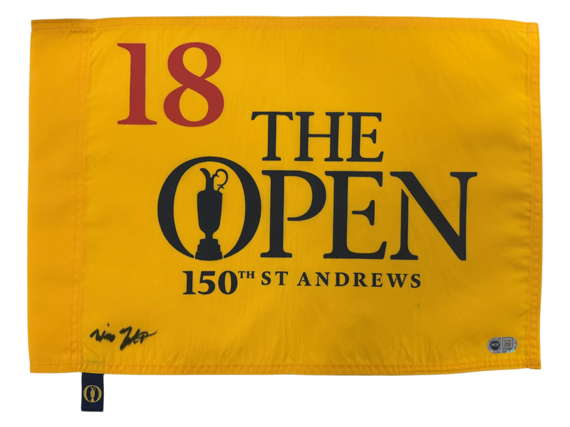 WILL ZALATORIS SIGNED GOLF 150TH OPEN PIN FLAG ST ANDREWS (ACG CERT AG17650)-1