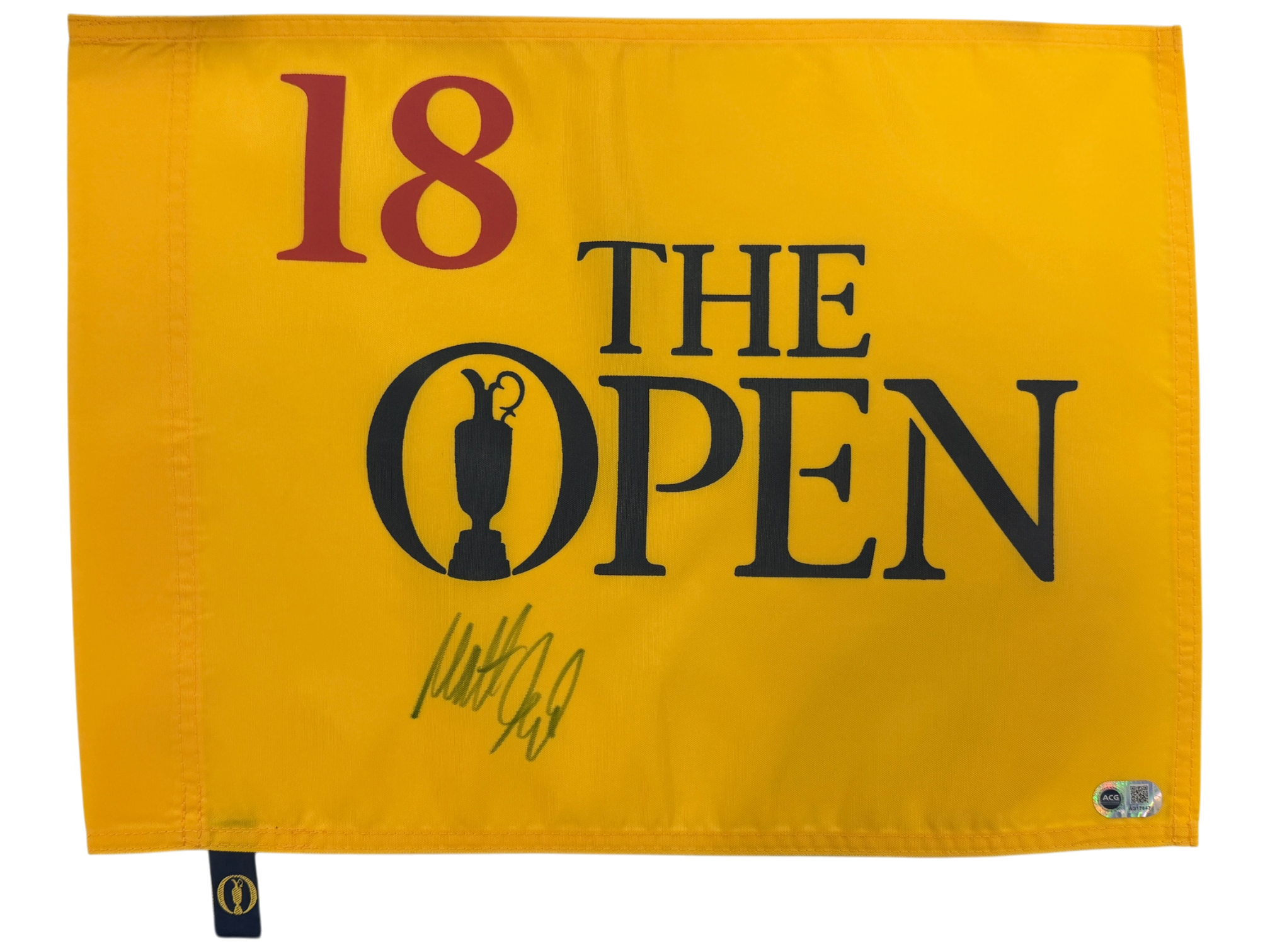 MATT FITZPATRICK SIGNED 150TH OPEN ANNIVERSARY PIN FLAG (ACG CERT AG17647)