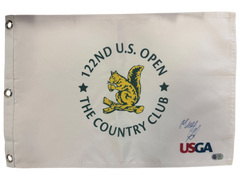 MATT FITZPATRICK SIGNED GOLF US OPEN 2022 WIN PIN FLAG (ACG CERT AG17606)-1
