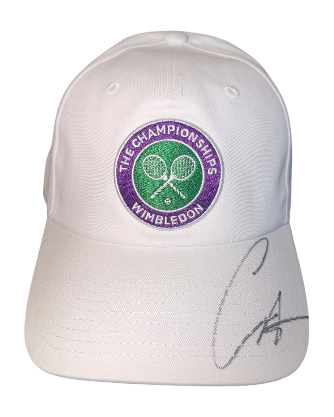 CARLOS ALCARAZ SIGNED WHITE WIMBLEDON CHAMPION TENNIS CAP (ACG CERT AG17607)