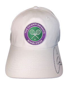 CARLOS ALCARAZ SIGNED WHITE WIMBLEDON TENNIS CAP (ACG CERT AG17610)-1