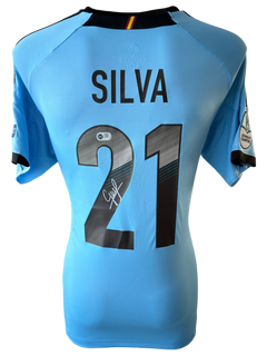DAVID SILVA SIGNED SPAIN 2012/14 EURO 2012 AWAY SHIRT (ACG CERT AG136158)-1