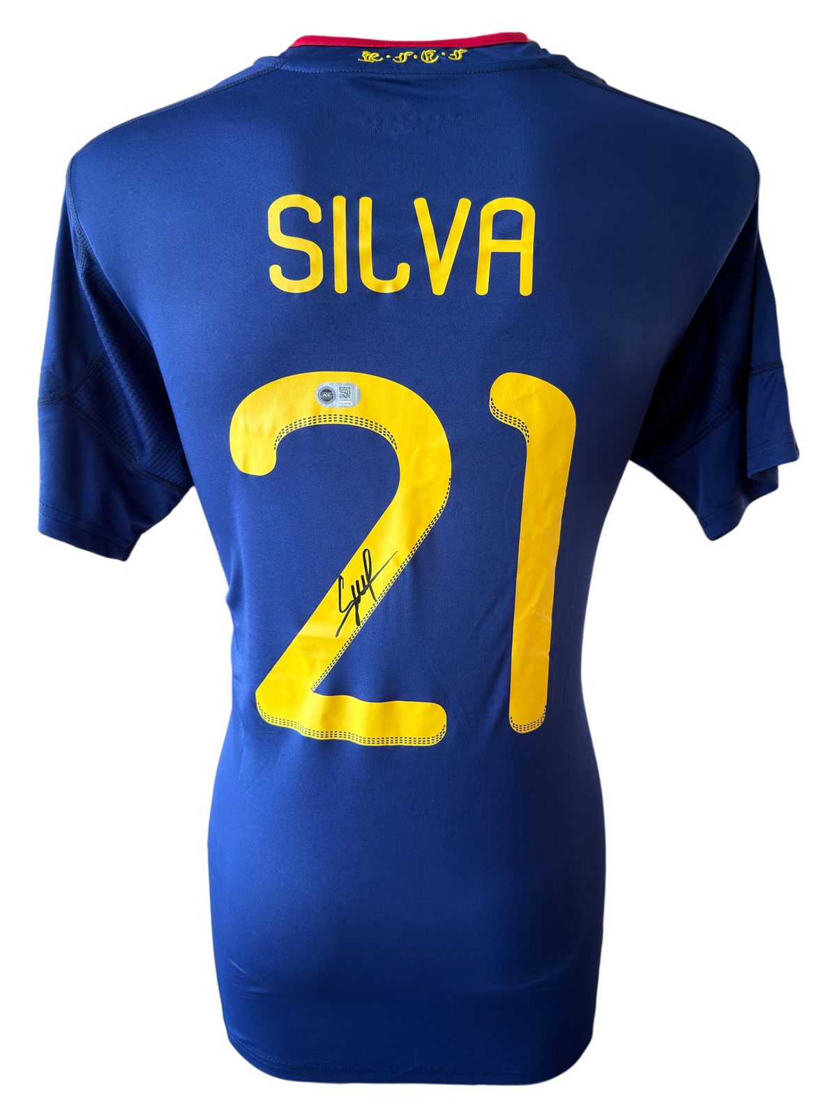 DAVID SILVA SIGNED SPAIN 2010 WORLD CUP WINNERS AWAY SHIRT (ACG CERT AG136159)-1