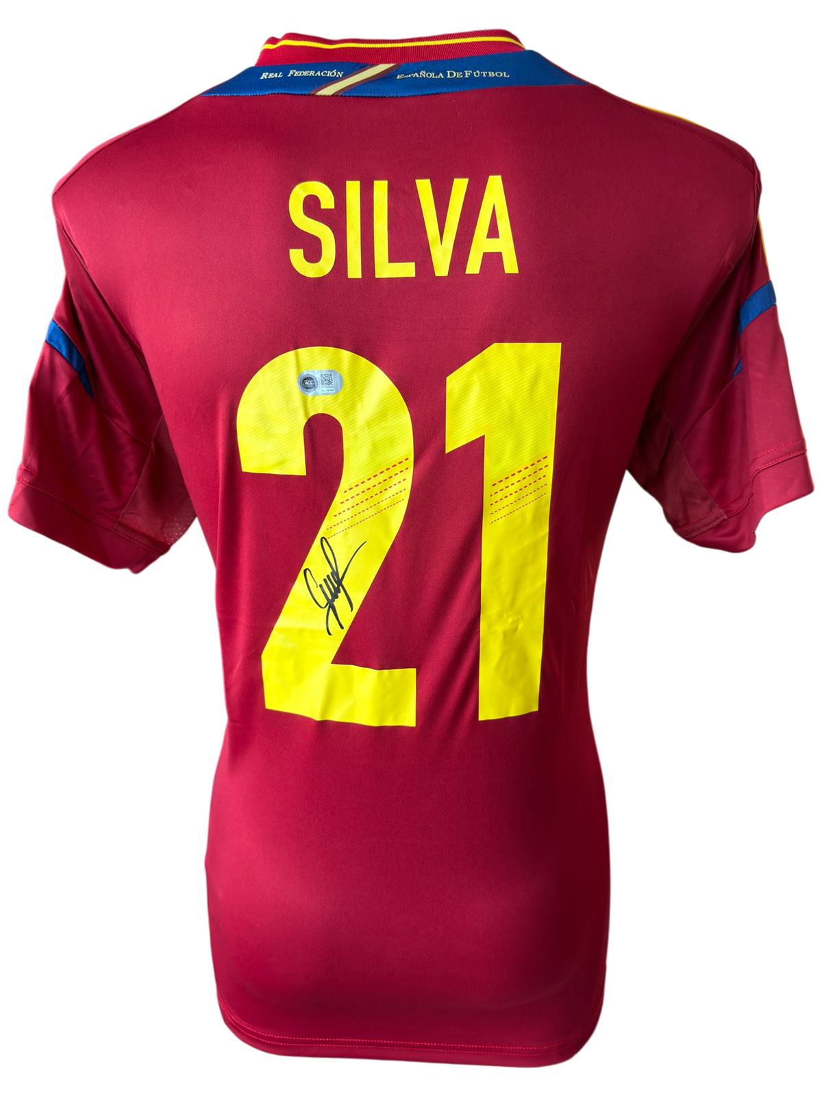 DAVID SILVA SIGNED SPAIN EURO 2012 WINNERS HOME SHIRT (ACG CERT AG136160)