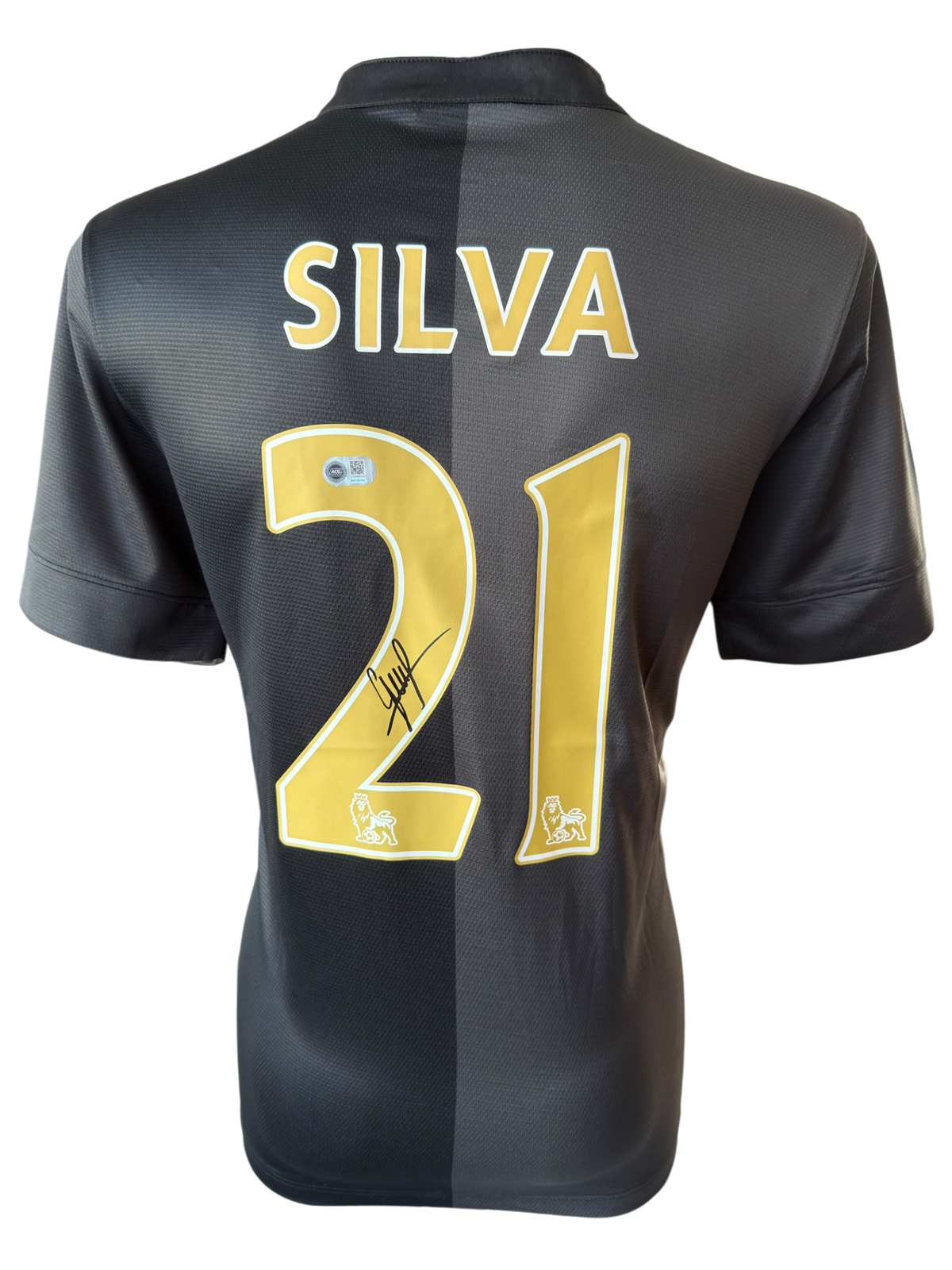 DAVID SILVA SIGNED MANCHESTER CITY 2013/14 AWAY SHIRT (ACG CERT AG136163)-1