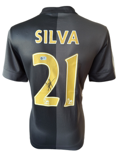 DAVID SILVA SIGNED MANCHESTER CITY 2013/14 AWAY SHIRT (ACG CERT AG136163)-1