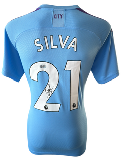 DAVID SILVA SIGNED MANCHESTER CITY 2019/20 HOME SHIRT (ACG CERT AG136167)-1
