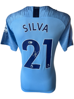 DAVID SILVA SIGNED MANCHESTER CITY 2018/19 HOME SHIRT (ACG CERT AG136168)-1