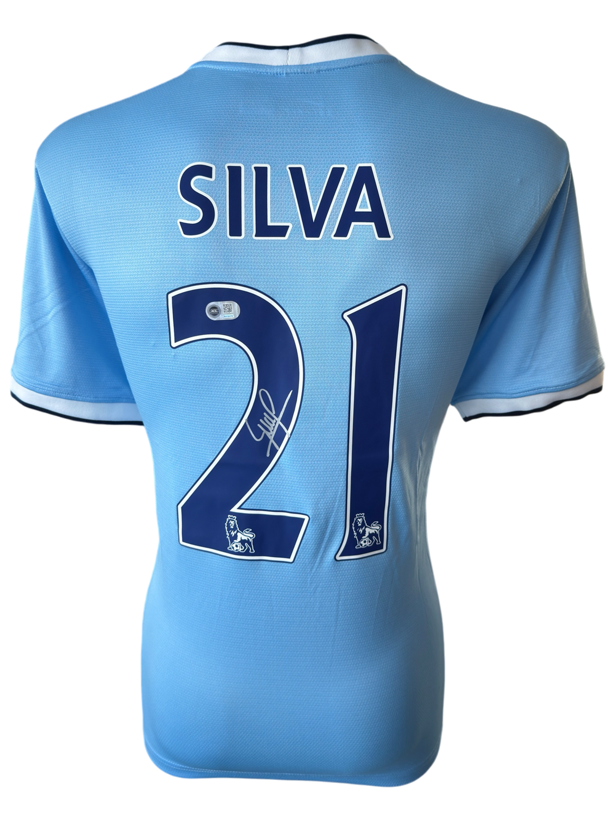 DAVID SILVA SIGNED MANCHESTER CITY 2013/14 HOME SHIRT (ACG CERT AG136170)-1