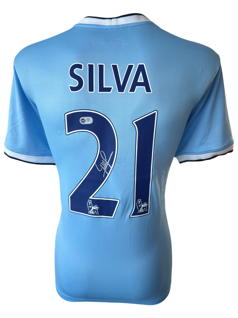 DAVID SILVA SIGNED MANCHESTER CITY 2013/14 HOME SHIRT (ACG CERT AG136170)-1