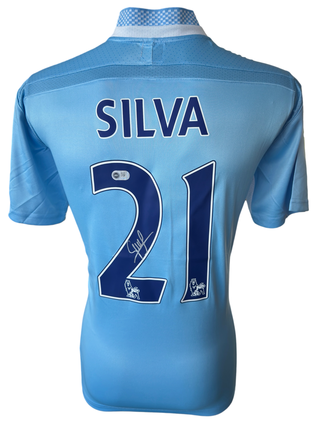 DAVID SILVA SIGNED MANCHESTER CITY 2011/12 HOME SHIRT (ACG CERT AG136171)