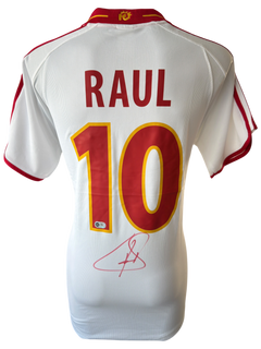 RAUL SIGNED SPAIN 2000/02 AWAY SHIRT (ACG CERT AG136172)-1