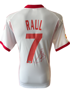 RAUL SIGNED SPAIN 2002/04 AWAY SHIRT (ACG CERT AG136177)-1