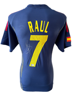 RAUL SIGNED SPAIN 2002/04 THIRD SHIRT (ACG CERT AG136178)-1