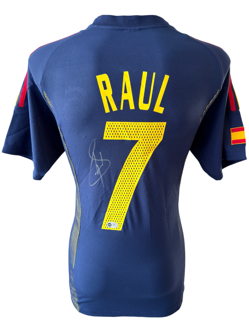RAUL SIGNED SPAIN 2002/04 THIRD SHIRT (ACG CERT AG136178)-1
