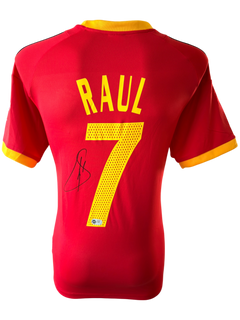 RAUL SIGNED SPAIN 2002/04 HOME SHIRT (ACG CERT AG136179)-1