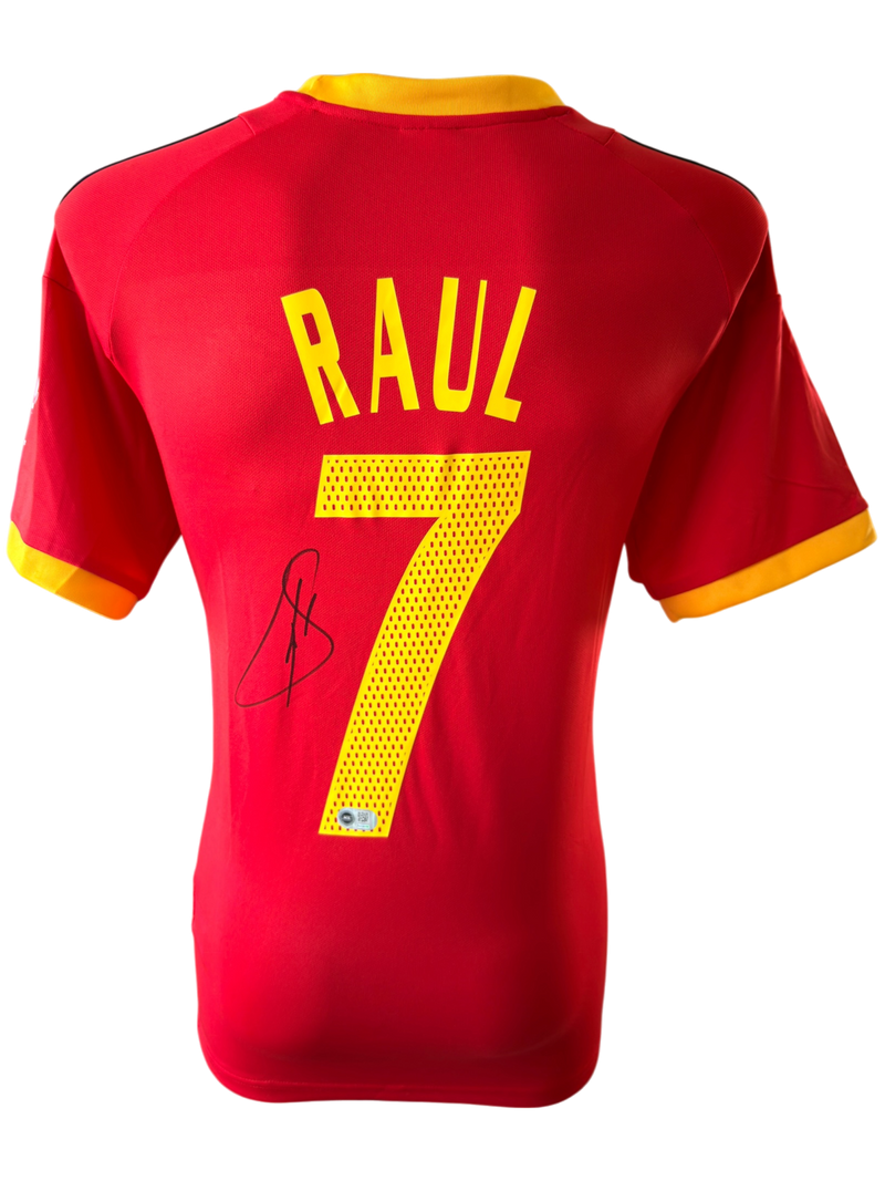 RAUL SIGNED SPAIN 2002/04 HOME SHIRT (ACG CERT AG136179)-1