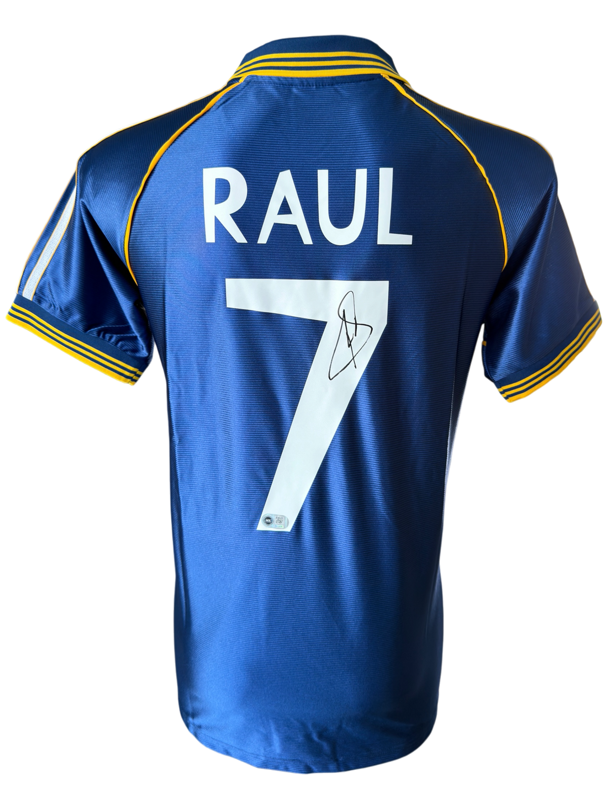 RAUL SIGNED REAL MADRID 1998/99 THIRD SHIRT (ACG CERT AG136187)-1