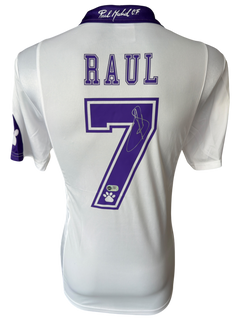 RAUL SIGNED REAL MADRID 1997/98 UCL FINAL HOME SHIRT (ACG CERT AG136195)-1