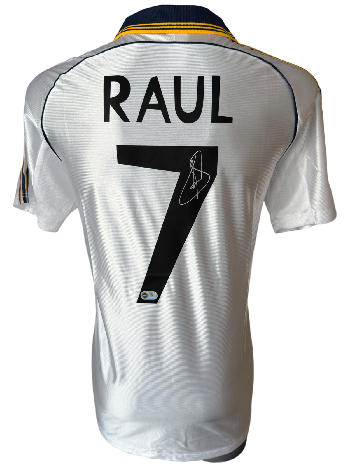 RAUL SIGNED REAL MADRID 1999/00 HOME SHIRT (ACG CERT AG136196)