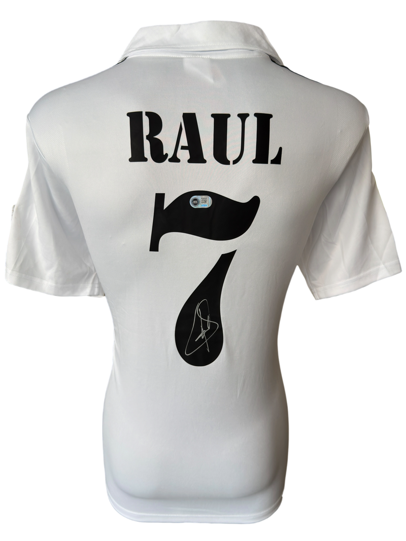RAUL SIGNED REAL MADRID 2001/02 HOME UCL FINAL SHIRT (ACG CERT AG136197)-1