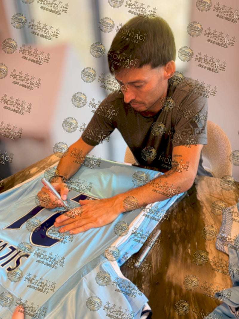 DAVID SILVA SIGNED MANCHESTER CITY 2013/14 HOME SHIRT (ACG CERT AG136170)-2