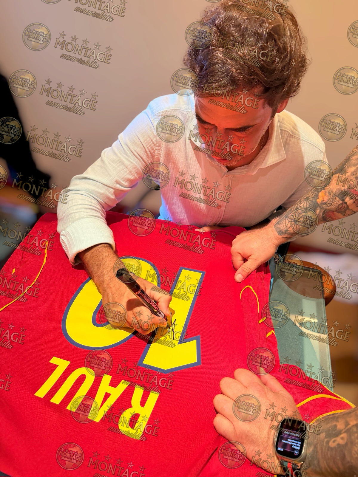 RAUL SIGNED SPAIN 2000/02 HOME SHIRT (ACG CERT AG136173)-2