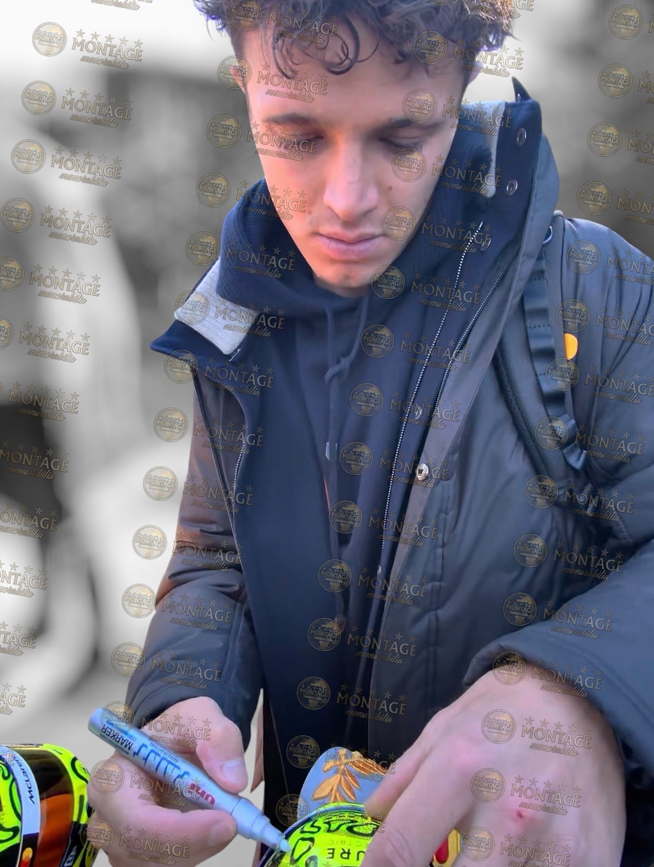 LANDO NORRIS SIGNED MCLAREN 1/2 SIZE BELL 2025 CHAMP F1 HELMET (ACG CERT AG18033)