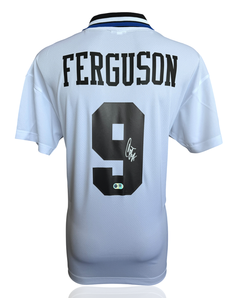 DUNCAN FERGUSON SIGNED EVERTON FC 1995 AWAY SHIRT (ACG CERT AG19035)-1