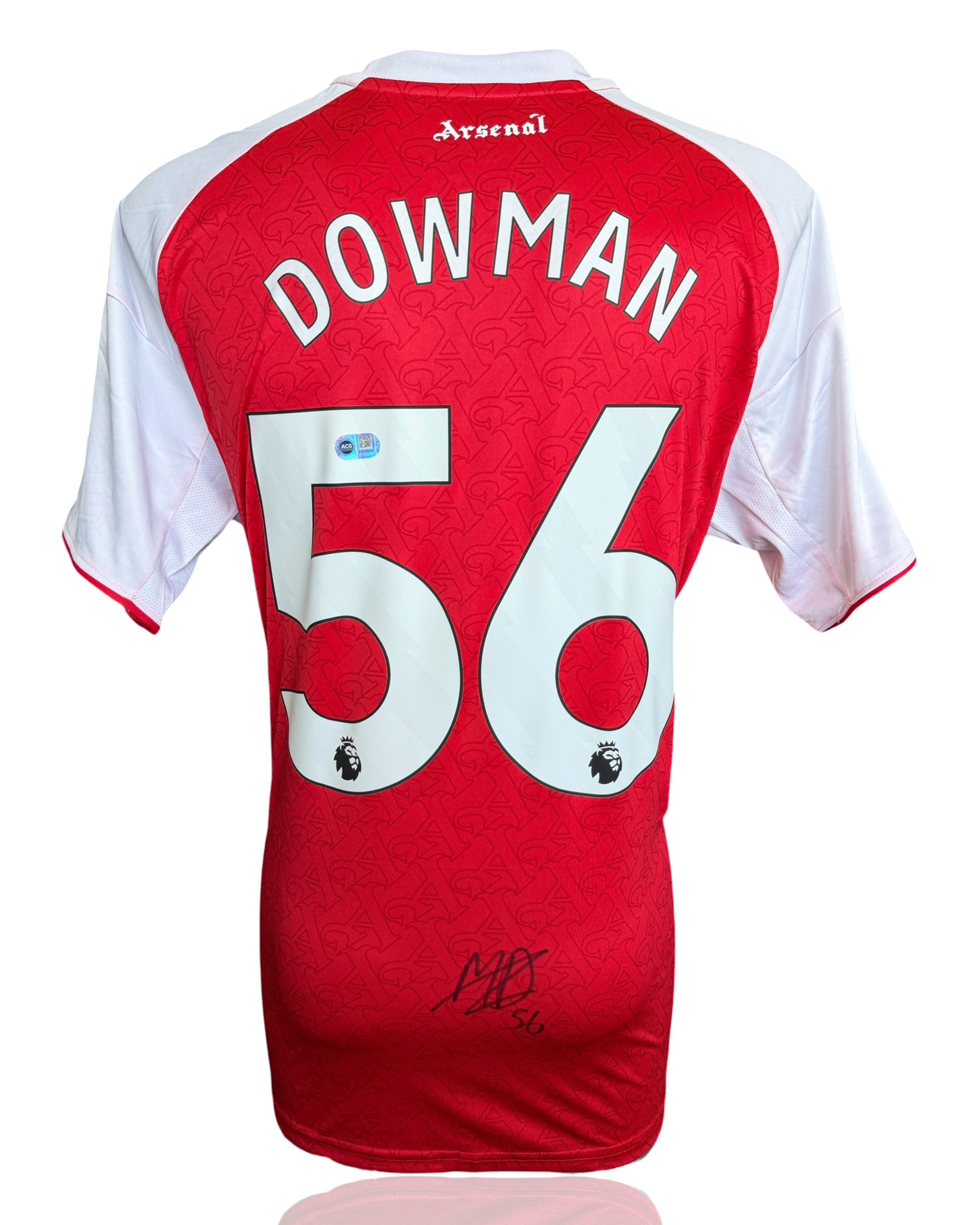 MAX DOWMAN SIGNED ARSENAL FC 2025/26 HOME SHIRT (ACG CERT AG19038)-1