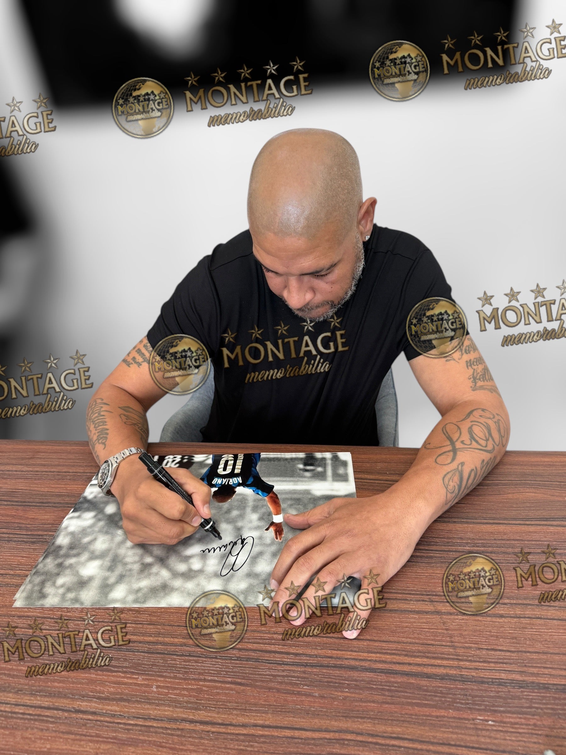ADRIANO SIGNED INTER MILAN LEGEND 16x12 PHOTO (ACG CERT AG17323)