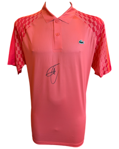 NOVAK DJOKOVIC SIGNED LACOSTE RED AUSTRALIAN OPEN POLO SHIRT (ACG CERT AG19137)-1