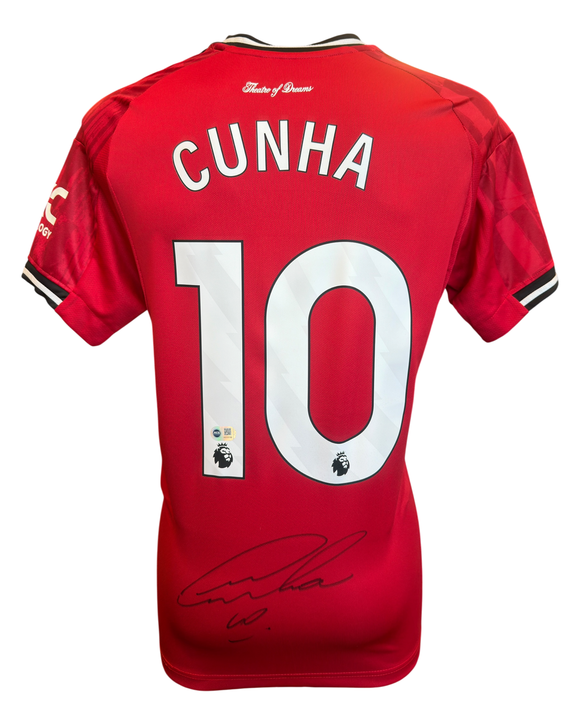 MATHEUS CUNHA SIGNED 2025/26 MANCHESTER UTD HOME SHIRT (ACG CERT AG19158)-1
