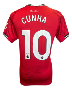 MATHEUS CUNHA SIGNED 2025/26 MANCHESTER UTD HOME SHIRT (ACG CERT AG19158)-1