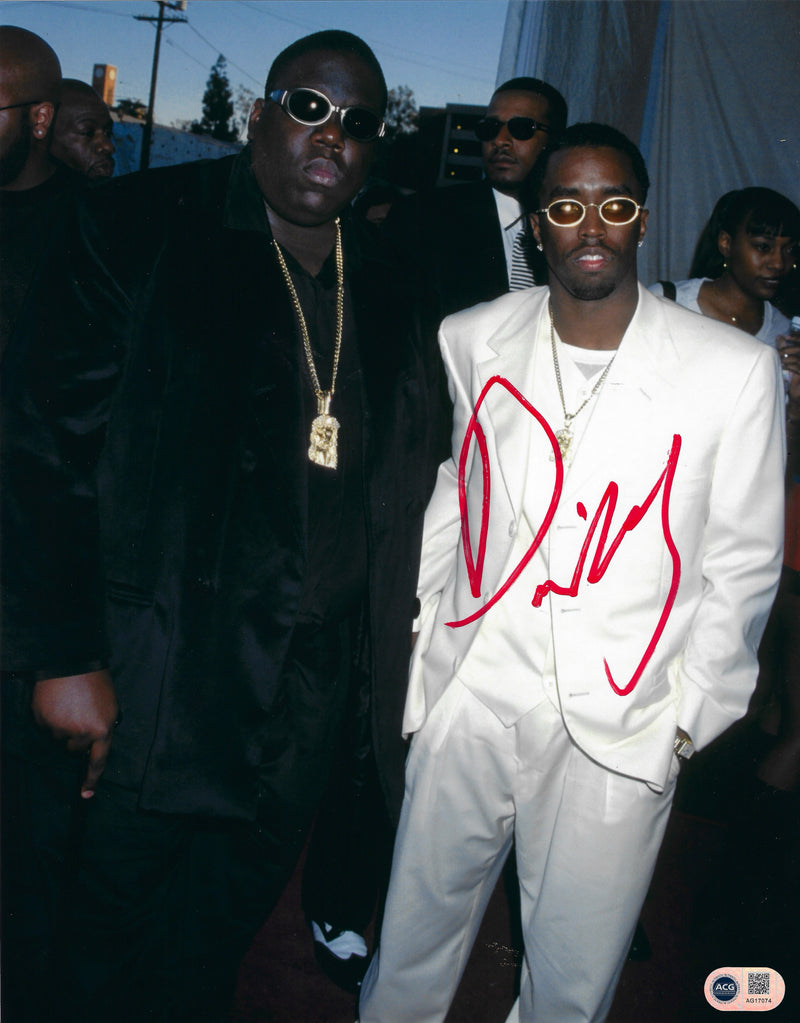 PUFF DADDY DIDDY SIGNED 14x11 PHOTO BAD BOY NOTORIOUS BIG (ACG CERT AG17074)-1