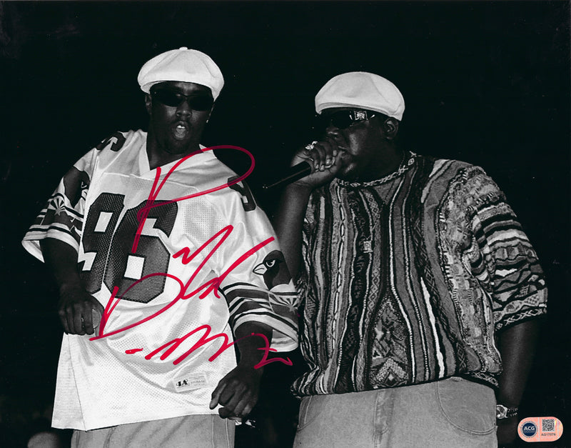 PUFF DADDY DIDDY SIGNED 14x11 PHOTO BAD BOY NOTORIOUS BIG (ACG CERT AG17076)-1