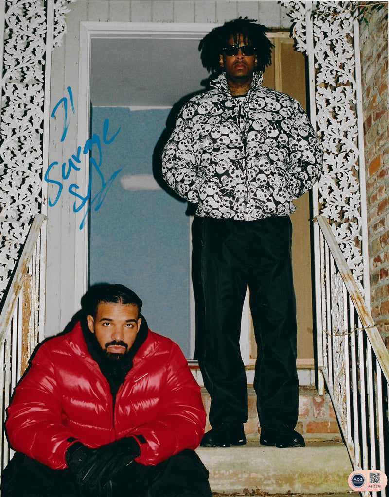 21 SAVAGE SIGNED 14x11 PHOTO RAPPER AMERICAN DREAM (ACG CERT AG17078)-1