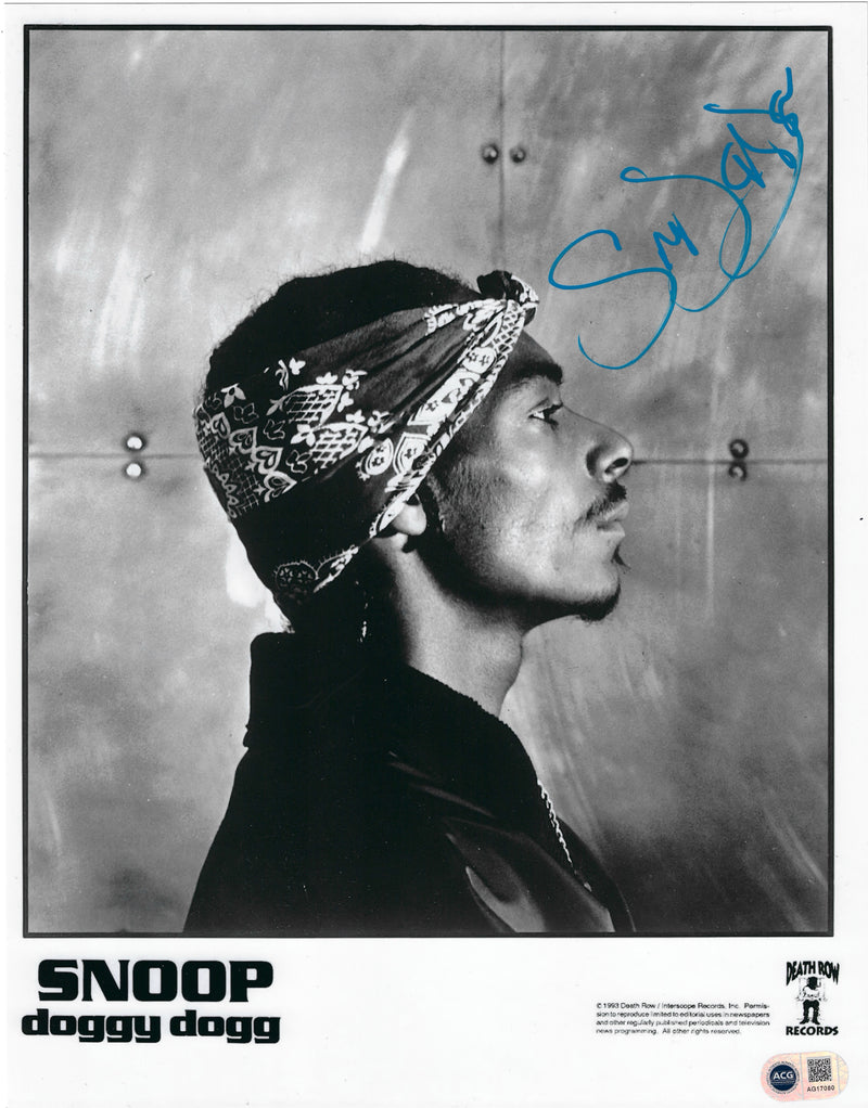 SNOOP DOGGY DOGG SIGNED 14X11 DEATH ROW PROMO PHOTO (ACG CERT AG17080)-1