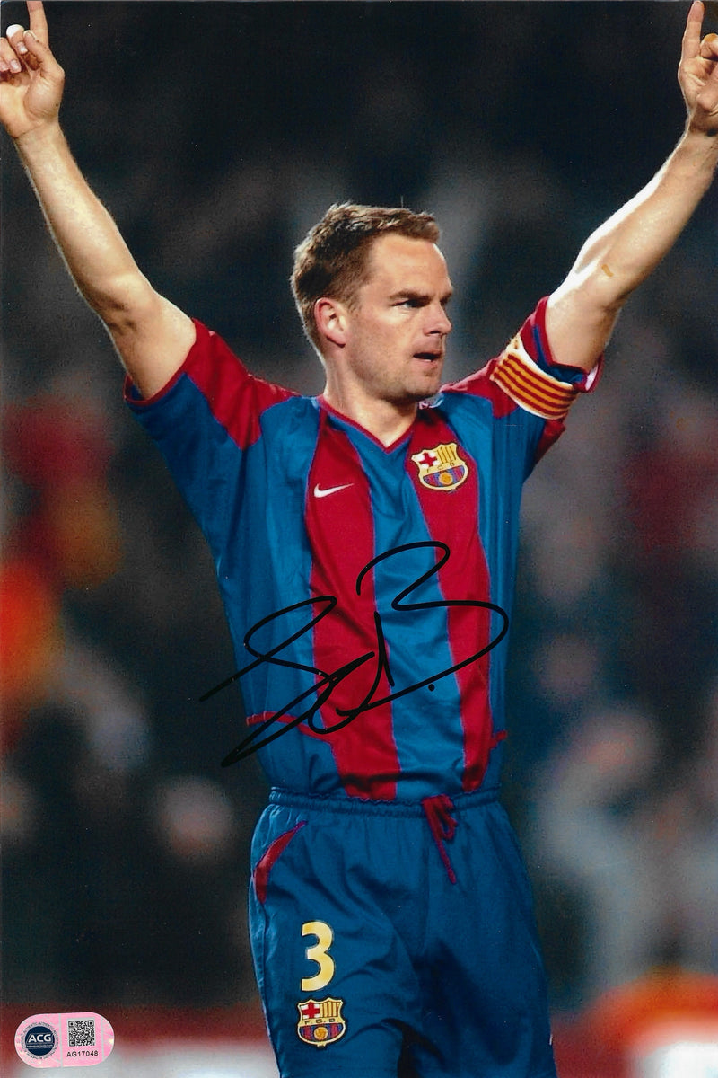 FRANK DE BOER SIGNED FC BARCELONA 12x8 PHOTO (ACG CERT AG17048)-1