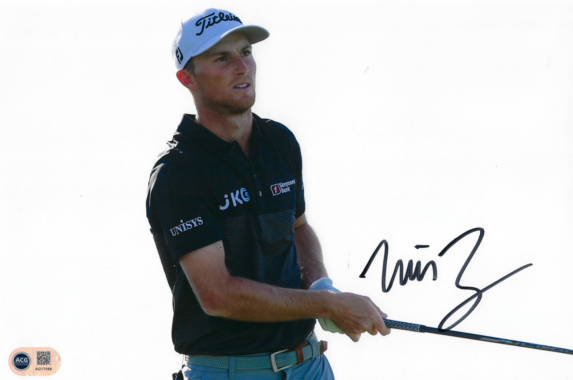 WILL ZALATORIS SIGNED 12X8 PGA TOUR GOLF PHOTOGRAPH (ACG CERT AG17088)-1