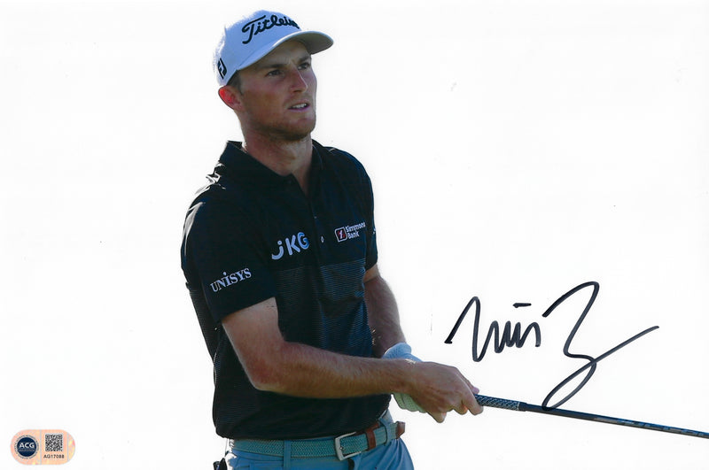 WILL ZALATORIS SIGNED 12X8 PGA TOUR GOLF PHOTOGRAPH (ACG CERT AG17088)-1