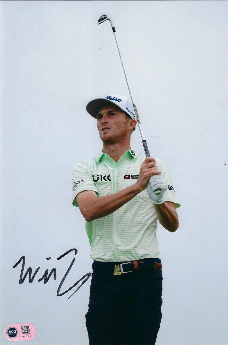 WILL ZALATORIS SIGNED 12X8 PGA TOUR GOLF PHOTO (ACG CERT AG17086)-1