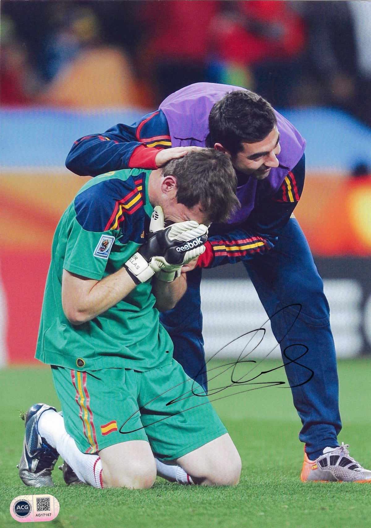 IKER CASILLAS SIGNED SPAIN 2010 WORLD CUP WINNERS 12X8 PHOTO (ACG CERT AG17167)-1
