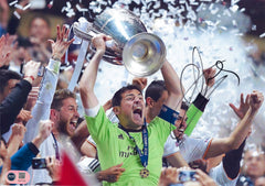 IKER CASILLAS SIGNED REAL MADRID UCL WINNERS 12X8 PHOTO (ACG CERT AG17163)-1