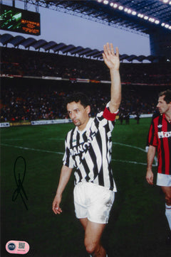 ROBERTO BAGGIO SIGNED 12x8 JUVENTUS ITALY LEGEND PHOTO (ACG CERT AG17160)-1