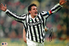 ROBERTO BAGGIO SIGNED 12x8 JUVENTUS ITALY LEGEND PHOTO (ACG CERT AG17158)-1