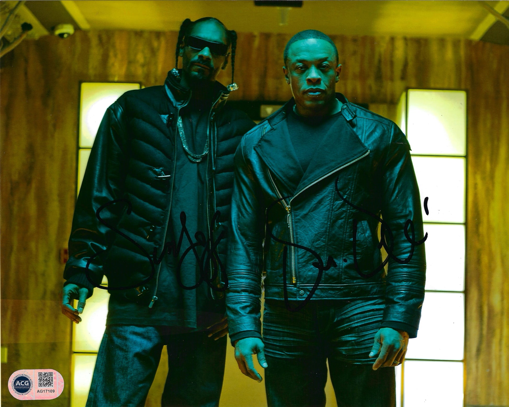 DR. DRE & SNOOP DOGG SIGNED 10X8 PHOTO WEST COAST LEGENDS (ACG CERT AG17109)-1