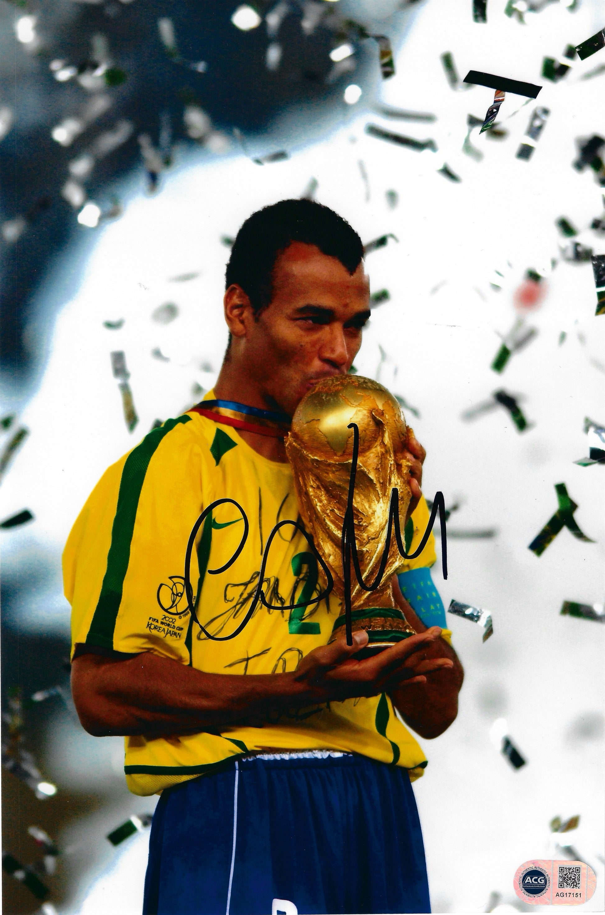 CAFU SIGNED BRAZIL WORLD CUP WINNER LEGEND 12x8 PHOTO (ACG CERT AG17151)-1